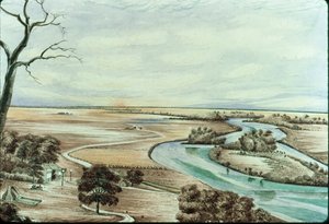 Taverne aan de Illinois River, 1842 door Henry Francis Ainslie