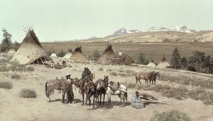 Indiaans kampement, 1892