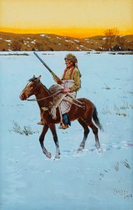 Indiaan terug van de jacht, 1912 door Henry Francois Farny