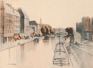 Het Canal St. Martin, ca. 1927 door Henry Franks Waring
