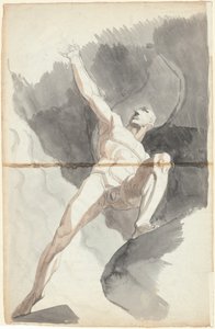 Satan tart de machten van de hemel door Johann Heinrich Füssli