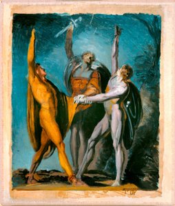 Schets voor "Eed op de Rütli," vrouwelijke figuur (verso) door Johann Heinrich Füssli