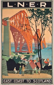 Een London and North Eastern Railway poster voor reizen naar Schotland