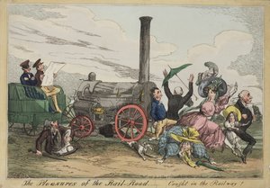 De Geneugten van de Spoorweg - Gevangen in de Spoorweg!, ca. 1840 door Henry Heath
