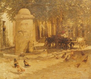 Fontein in een Provençaals Dorp