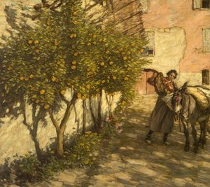 Sinaasappels plukken, 1929 door Henry Herbert La Thangue