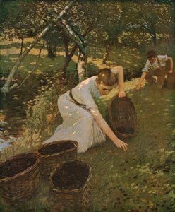 Pruimen Plukken, 1901 door Henry Herbert La Thangue