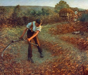 Varens maaien door Henry Herbert La Thangue