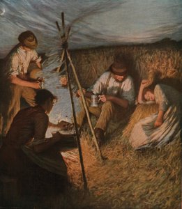 Het avondmaal van de oogsters, 1898, c1930 door Henry Herbert La Thangue