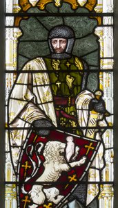 Cambridge, Trinity College, Heaton Butler & Bayne, Henry Holiday, Simon de Montfort, 1870, aangepast van Carl Almquist door Henry Holiday