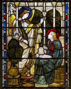 Kirkstall, St Stephen, Heaton Butler & Bayne, Henry Holiday, De Aankondiging, c.1870 door Henry Holiday