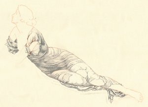 Studie in draperie door Henry Holiday
