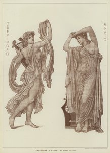 Terpsichore en Erato, door Henry Holiday (gravure) door Henry Holiday