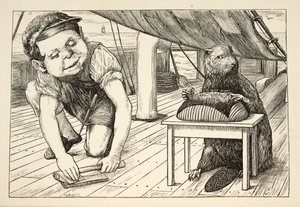 De bever bleef de andere kant op kijken, uit The Hunting of the Snark, een Agony in Eight Fits, door Lewis Carroll, uitgegeven 1876 door Henry Holiday