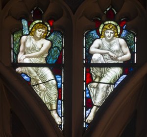 Westminster, St Margaret, James Powell & Sons, Henry Holiday, Tracery Angels, 1883