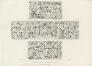 Beelden op het podium van het Albert Memorial door Henry Hugh Armstead
