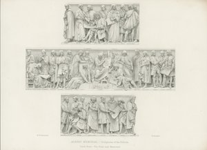 Beelden op het podium van het Albert Memorial door Henry Hugh Armstead