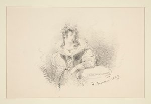 Portret van een Vrouw door Henry Inman