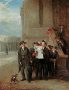 Marine-inlichtingen: Greenwich-pensionarissen lezen een exemplaar van The Times door Henry James Pidding