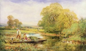 Veerboot op de Avon door Henry John Sylvester Stannard