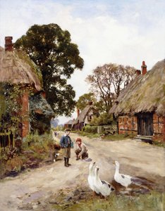 Op weg naar school door Henry John Yeend King