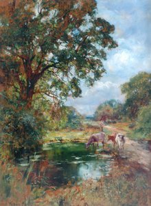 De drinkplaats door Henry John Yeend King