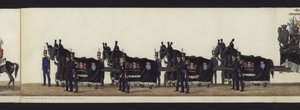Deel van het panoramische uitzicht op de volledige begrafenisstoet van Arthur, hertog van Wellington door Henry Jr and Sala Alken