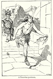 Een Peruaanse postbode (litho) door Henry Justice Ford