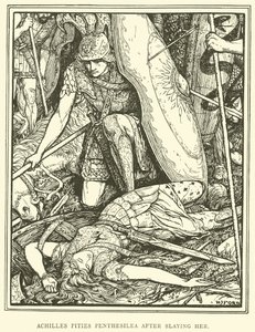 Achilles heeft Medelijden met Penthesilea na haar te hebben Gedood door Henry Justice Ford