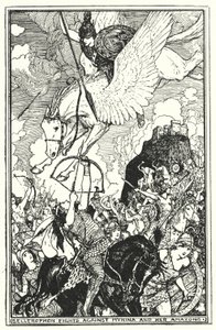 Bellerophon vecht tegen Myrina en haar Amazonen door Henry Justice Ford