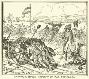 Bonaparte in de batterij van de Onverschrokkenen