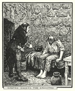Dantes begeert de pan (litho) door Henry Justice Ford