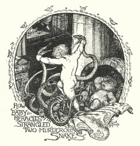 Hoe Baby Heracles twee moorddadige slangen wurgde door Henry Justice Ford
