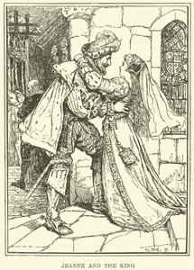 Jeanne en de Koning (gravure). door Henry Justice Ford