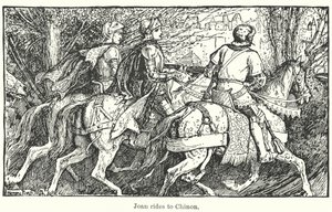 Joan rijdt naar Chinon (litho) door Henry Justice Ford