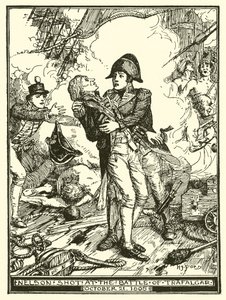 Nelson Neergeschoten bij de Slag om Trafalgar, 21 oktober 1805 door Henry Justice Ford
