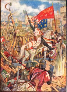 Richard Leeuwenhart bij de kruistochten, illustratie uit 