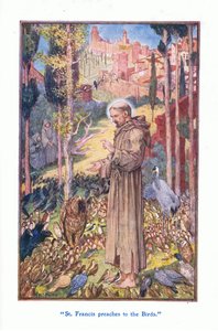 Sint Franciscus preekt voor de vogels, 1912 door Henry Justice Ford