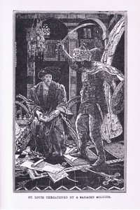 Sint Lodewijk bedreigd door de Saraceense soldaat, 1912 door Henry Justice Ford