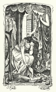 De Fee, de Prinses en de Ezelshuid (gravure) door Henry Justice Ford