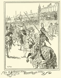 De Koning Stopt het Duel (gravure). door Henry Justice Ford