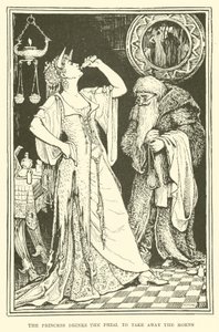 De prinses drinkt de fles om de hoorns weg te nemen door Henry Justice Ford