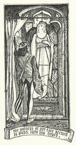 Het Verdriet op Haar Gezicht Leek in Zijn Hart te Dringen (gravure) door Henry Justice Ford