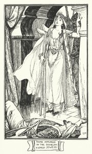 Er verscheen een mooie Jodin in de deuropening (gravure) door Henry Justice Ford