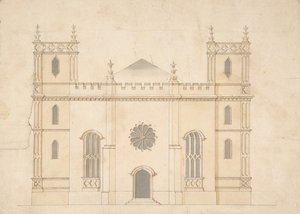 Gevel van een gotische revival kerk, 1745-76