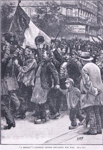 Een Berlijnse Parijzenaar menigte verklaart de oorlog door Henry Marriott Paget