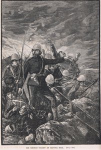 Sir George Colley op Majuba Hill, illustratie uit Cassell