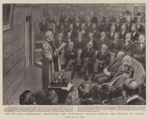 Sir William MacCormac houdt de Hunterian Oratie voor de Prins van Wales door Henry Marriott Paget