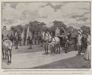 Het bezoek aan Windsor van de Ancient and Honourable Artillery Company of Massachusetts