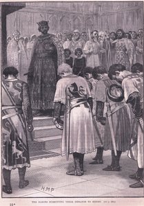 De baronnen die hun eisen aan Hendrik voorleggen, 1258 AD